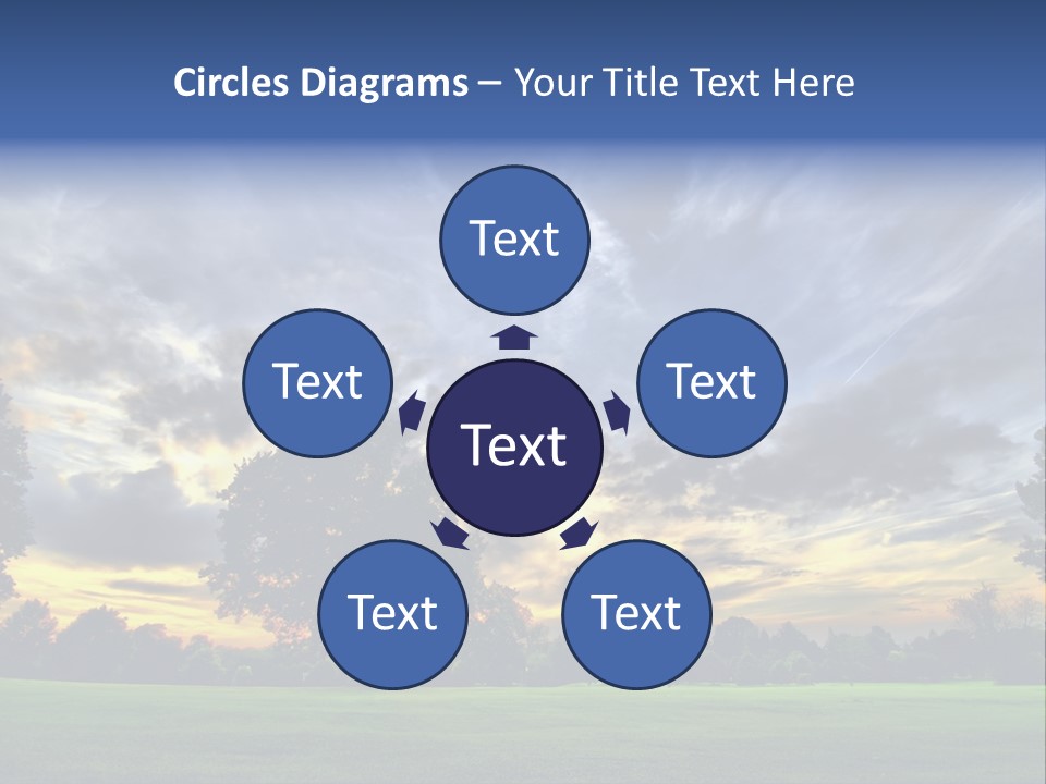 Amazing Sunset On A Golf-Course (Hdr) PowerPoint Template