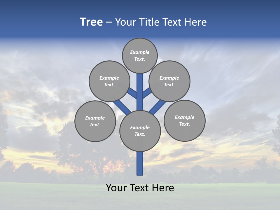 Amazing Sunset On A Golf-Course (Hdr) PowerPoint Template