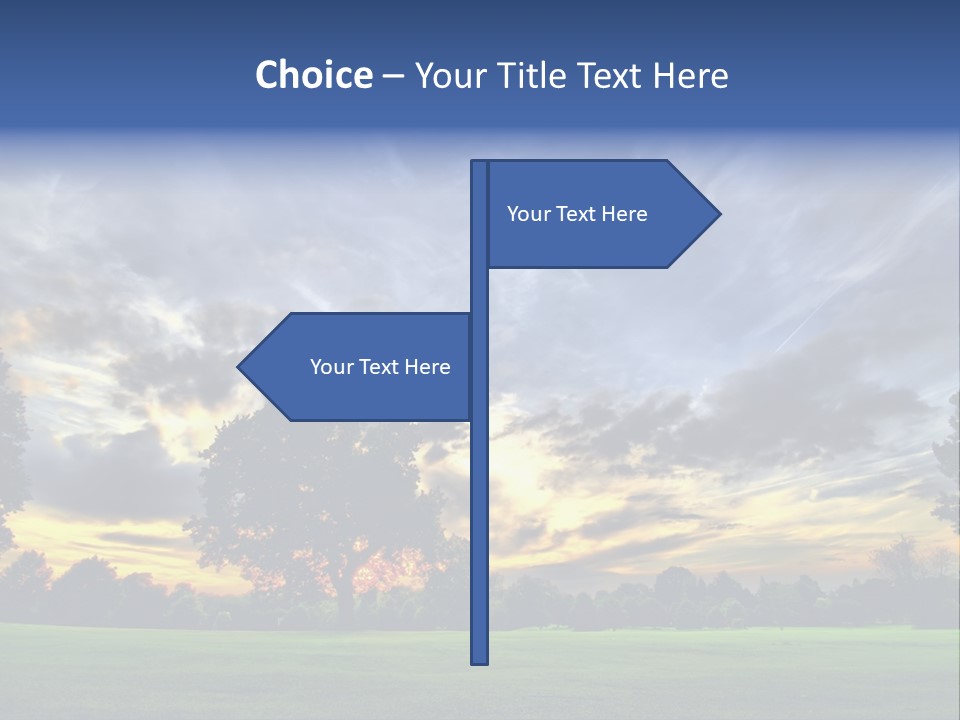 Amazing Sunset On A Golf-Course (Hdr) PowerPoint Template