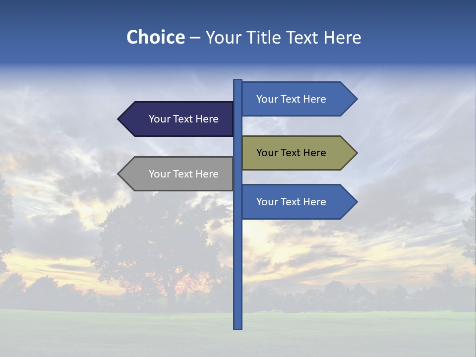 Amazing Sunset On A Golf-Course (Hdr) PowerPoint Template