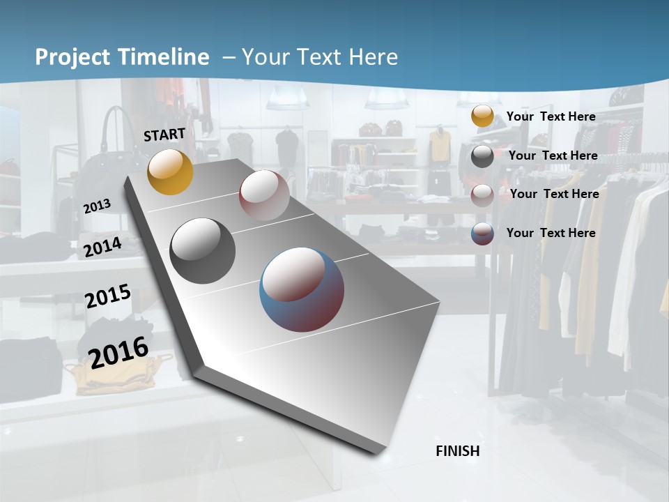 Interior Of Shopping Mall PowerPoint Template