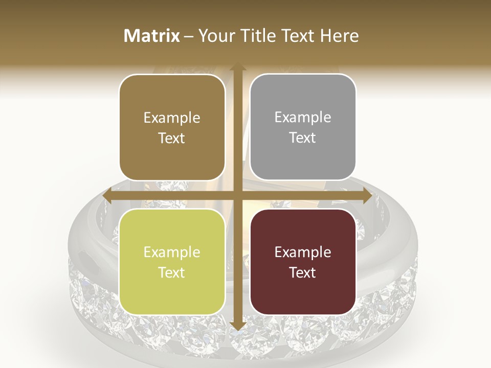 Diamond Wedding Rings On White PowerPoint Template