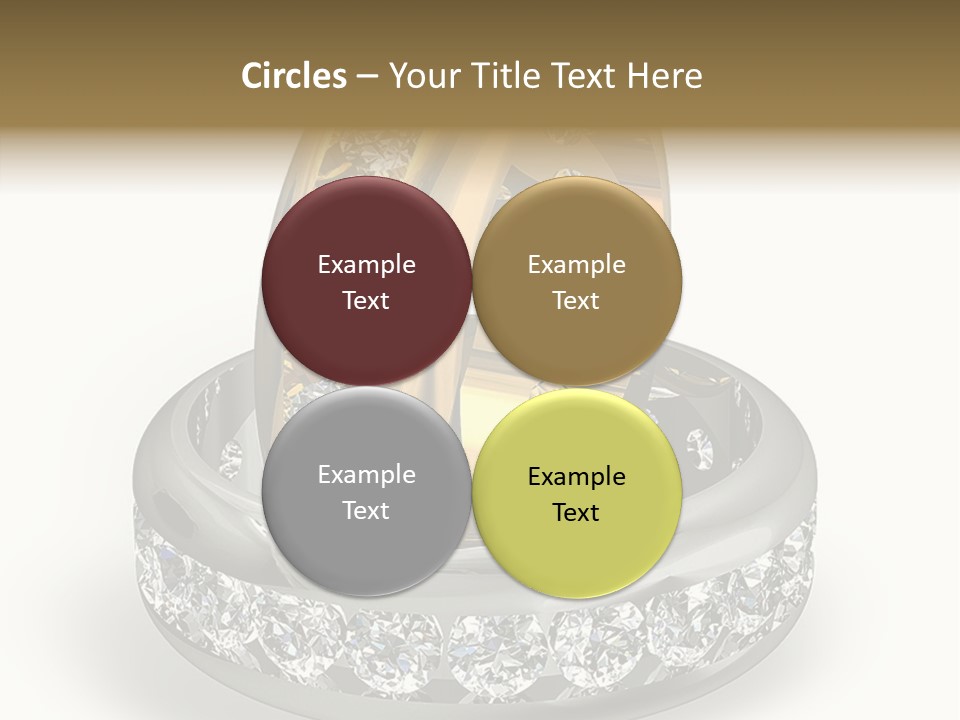 Diamond Wedding Rings On White PowerPoint Template