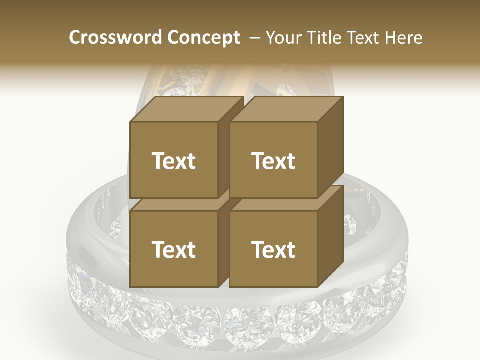 Diamond Wedding Rings On White PowerPoint Template