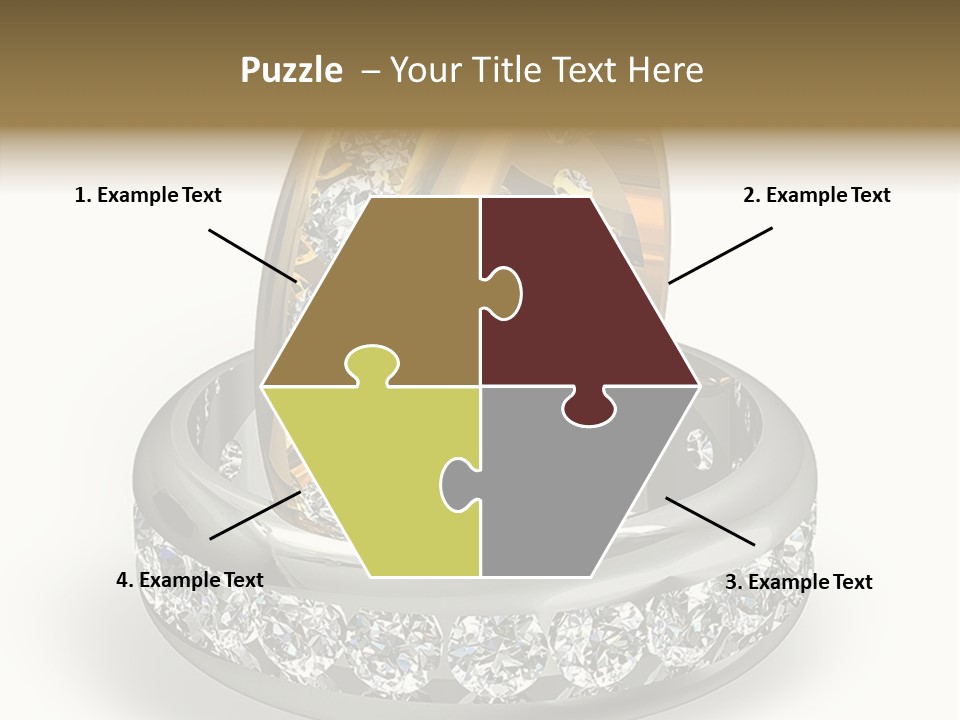 Diamond Wedding Rings On White PowerPoint Template