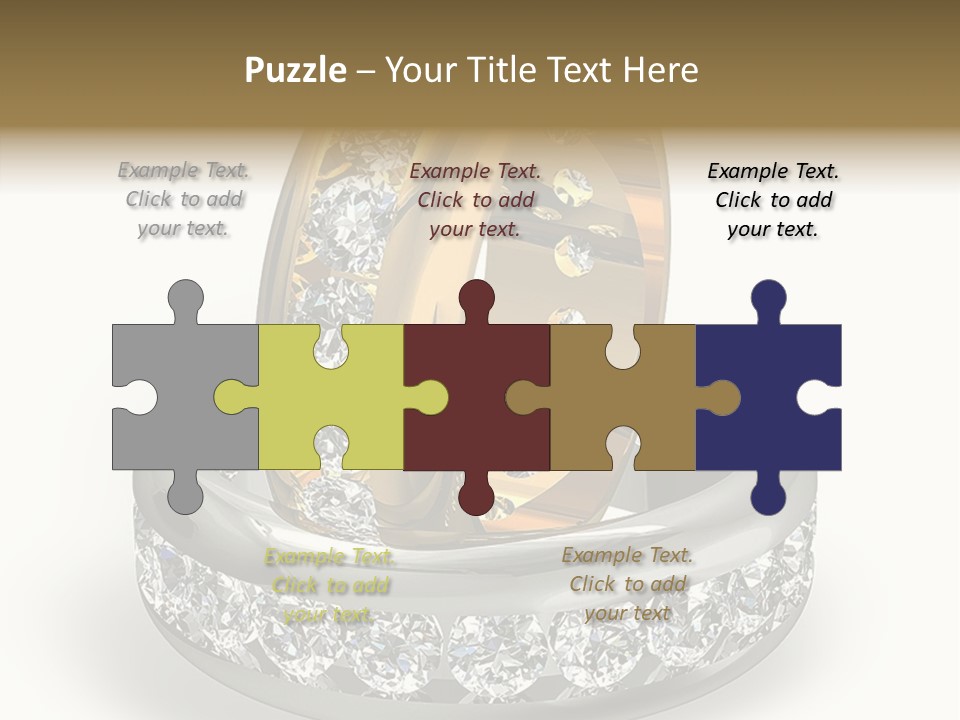 Diamond Wedding Rings On White PowerPoint Template