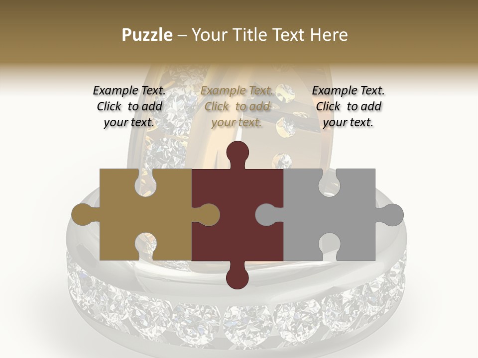 Diamond Wedding Rings On White PowerPoint Template