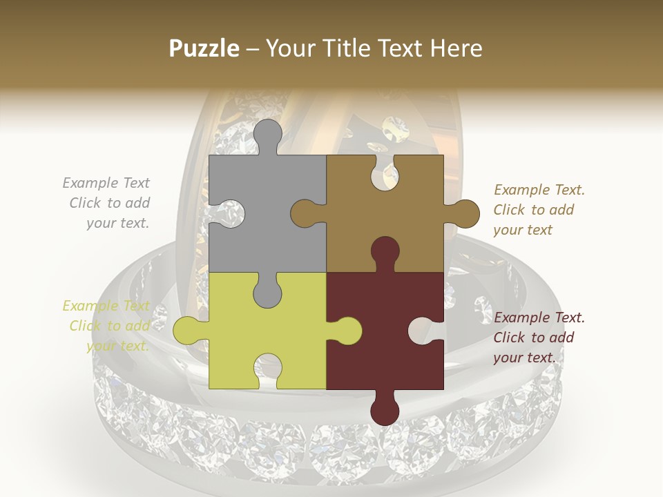 Diamond Wedding Rings On White PowerPoint Template