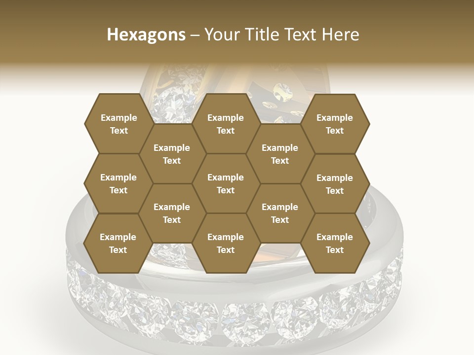 Diamond Wedding Rings On White PowerPoint Template