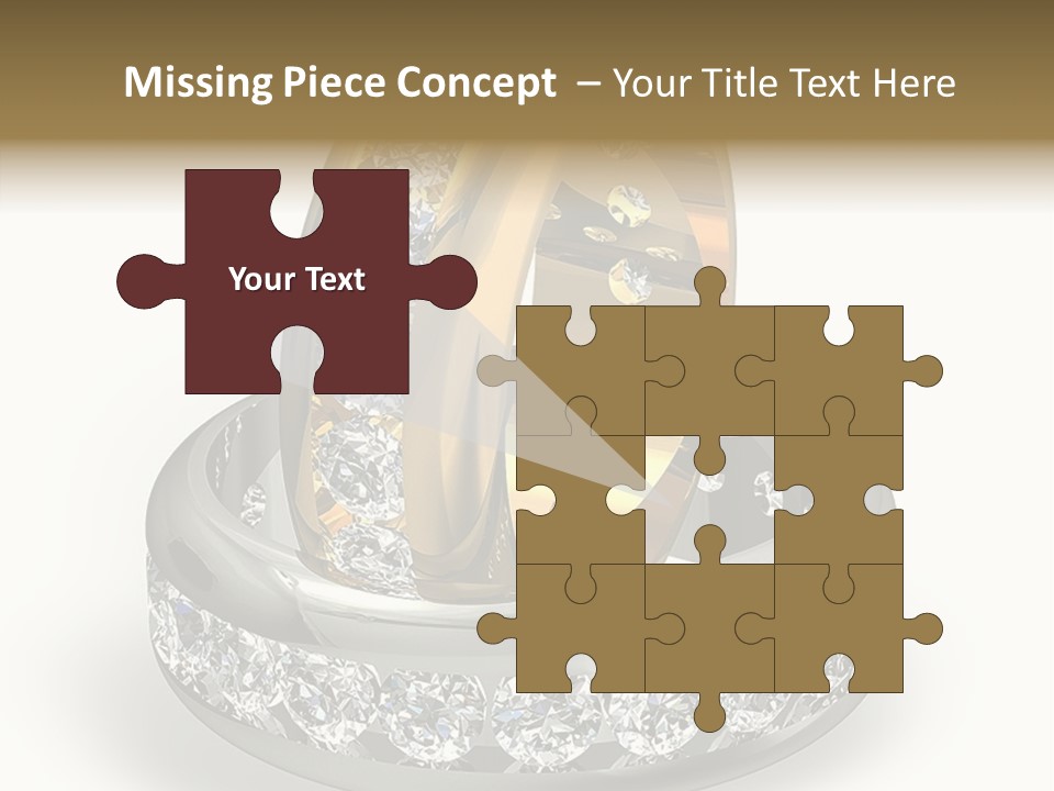 Diamond Wedding Rings On White PowerPoint Template