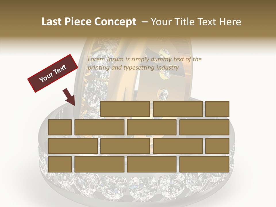 Diamond Wedding Rings On White PowerPoint Template