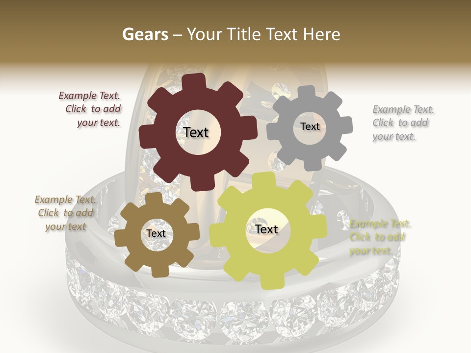 Diamond Wedding Rings On White PowerPoint Template