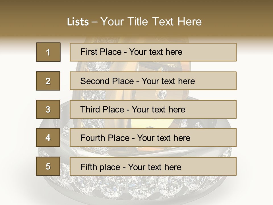 Diamond Wedding Rings On White PowerPoint Template