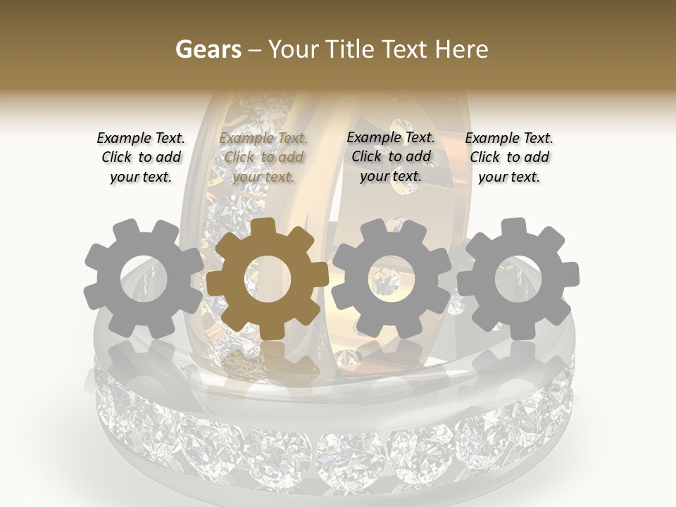 Diamond Wedding Rings On White PowerPoint Template