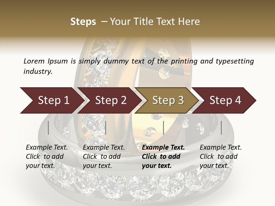 Diamond Wedding Rings On White PowerPoint Template