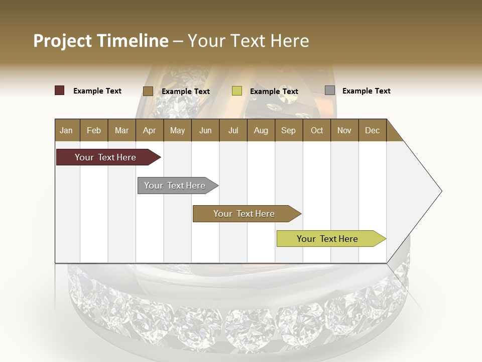 Diamond Wedding Rings On White PowerPoint Template