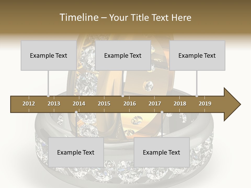 Diamond Wedding Rings On White PowerPoint Template