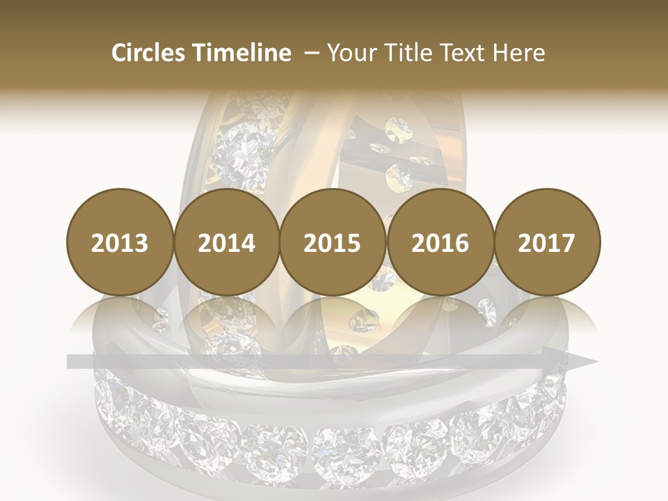 Diamond Wedding Rings On White PowerPoint Template