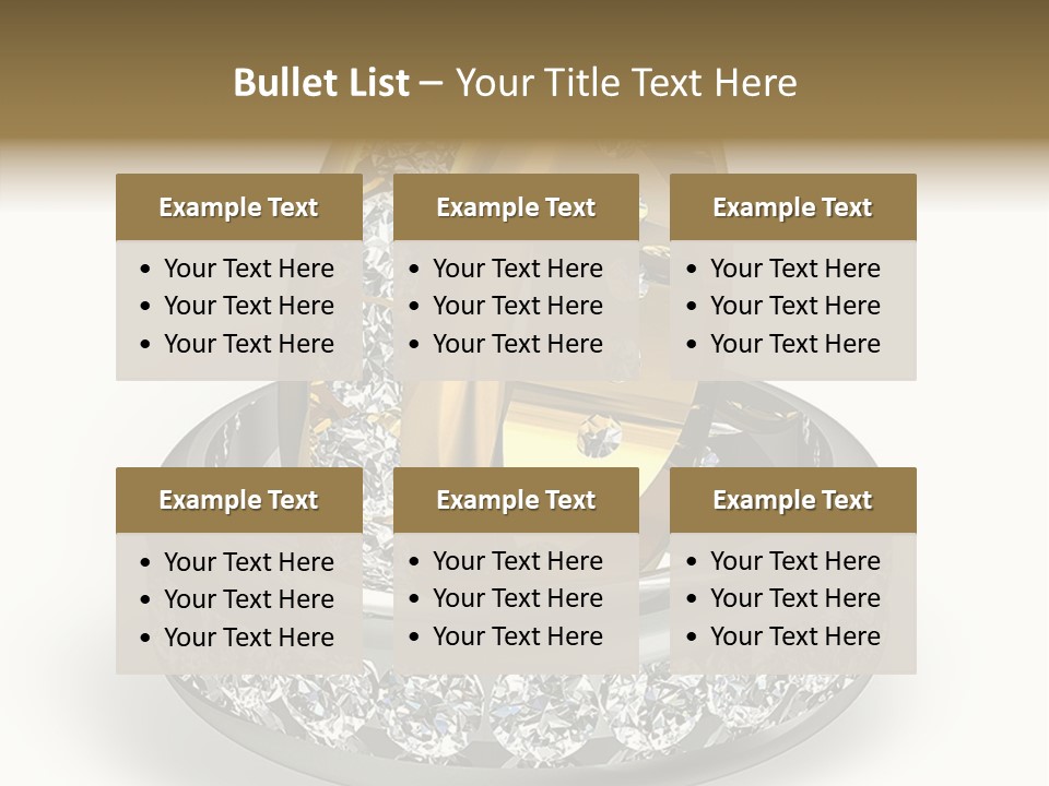 Diamond Wedding Rings On White PowerPoint Template