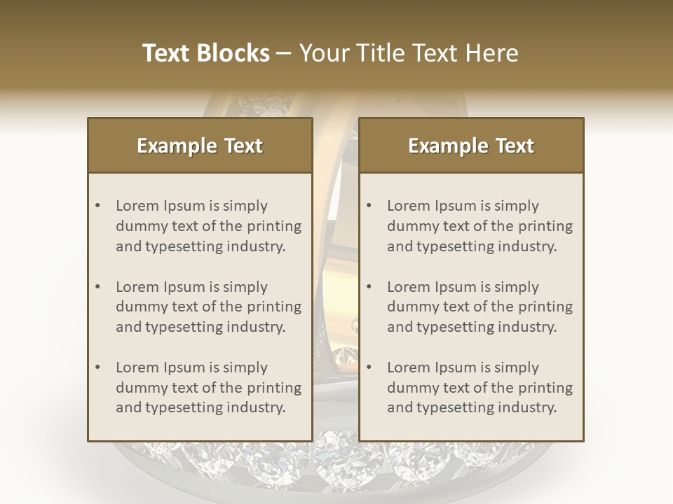 Diamond Wedding Rings On White PowerPoint Template