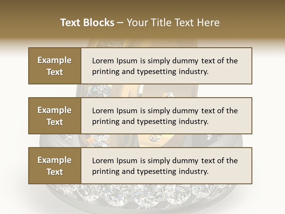 Diamond Wedding Rings On White PowerPoint Template