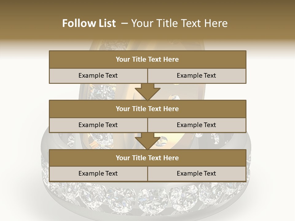 Diamond Wedding Rings On White PowerPoint Template