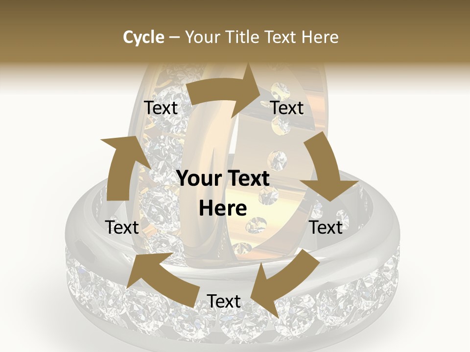 Diamond Wedding Rings On White PowerPoint Template