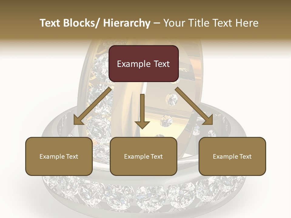 Diamond Wedding Rings On White PowerPoint Template