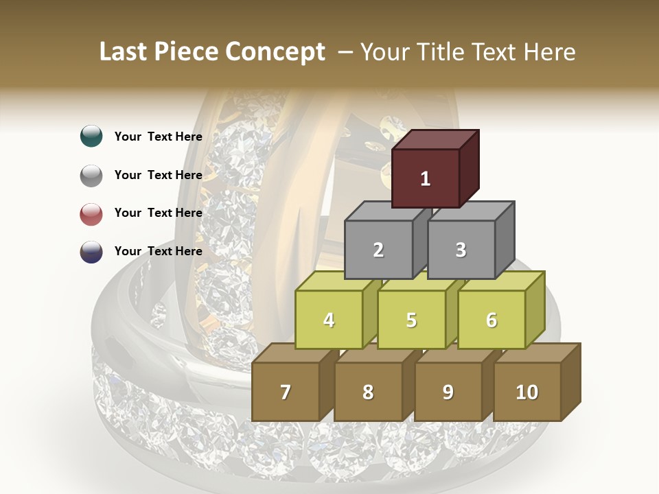 Diamond Wedding Rings On White PowerPoint Template