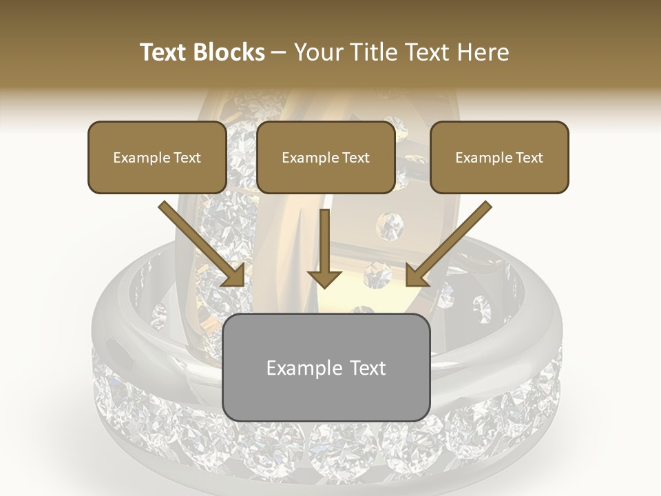 Diamond Wedding Rings On White PowerPoint Template