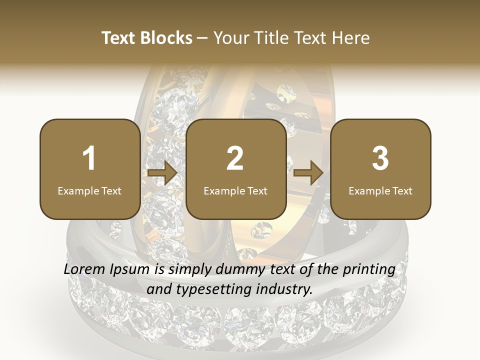 Diamond Wedding Rings On White PowerPoint Template