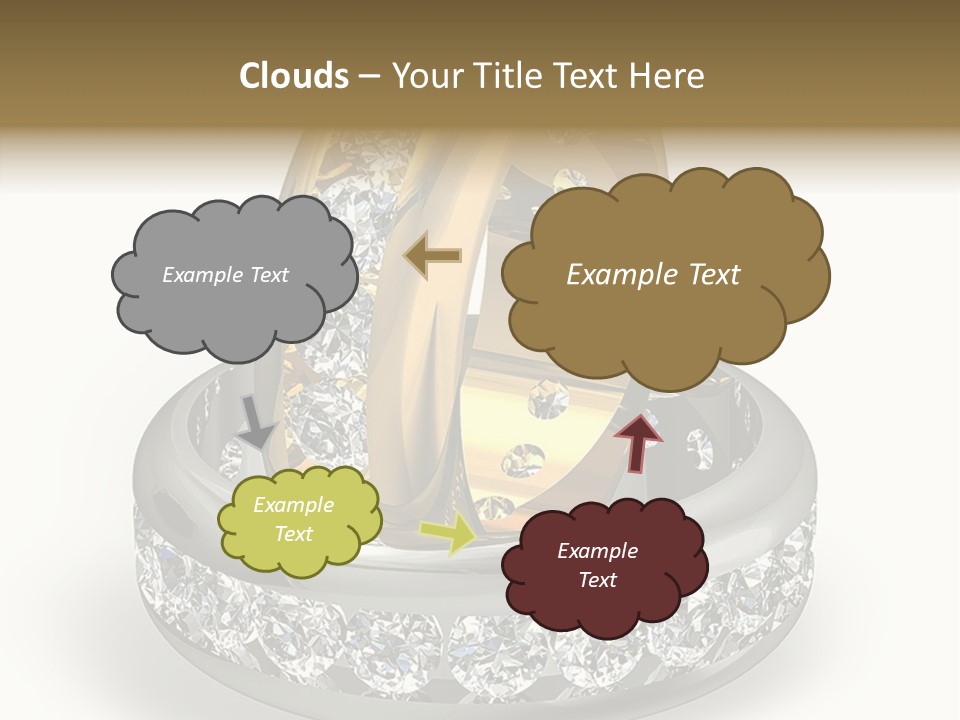 Diamond Wedding Rings On White PowerPoint Template