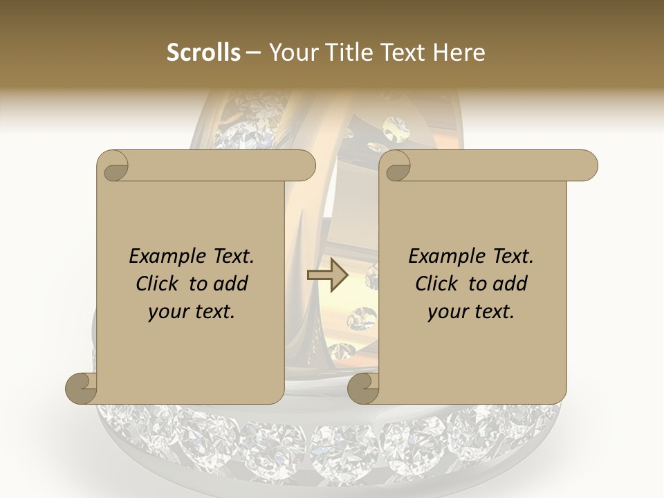 Diamond Wedding Rings On White PowerPoint Template