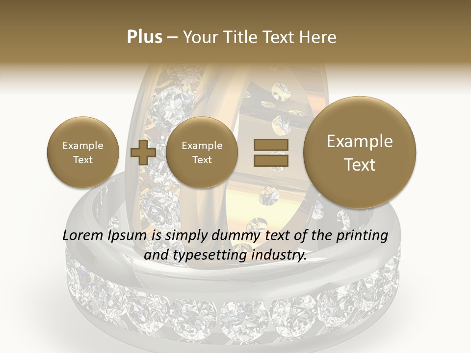 Diamond Wedding Rings On White PowerPoint Template