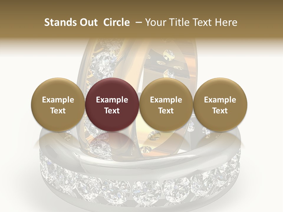 Diamond Wedding Rings On White PowerPoint Template