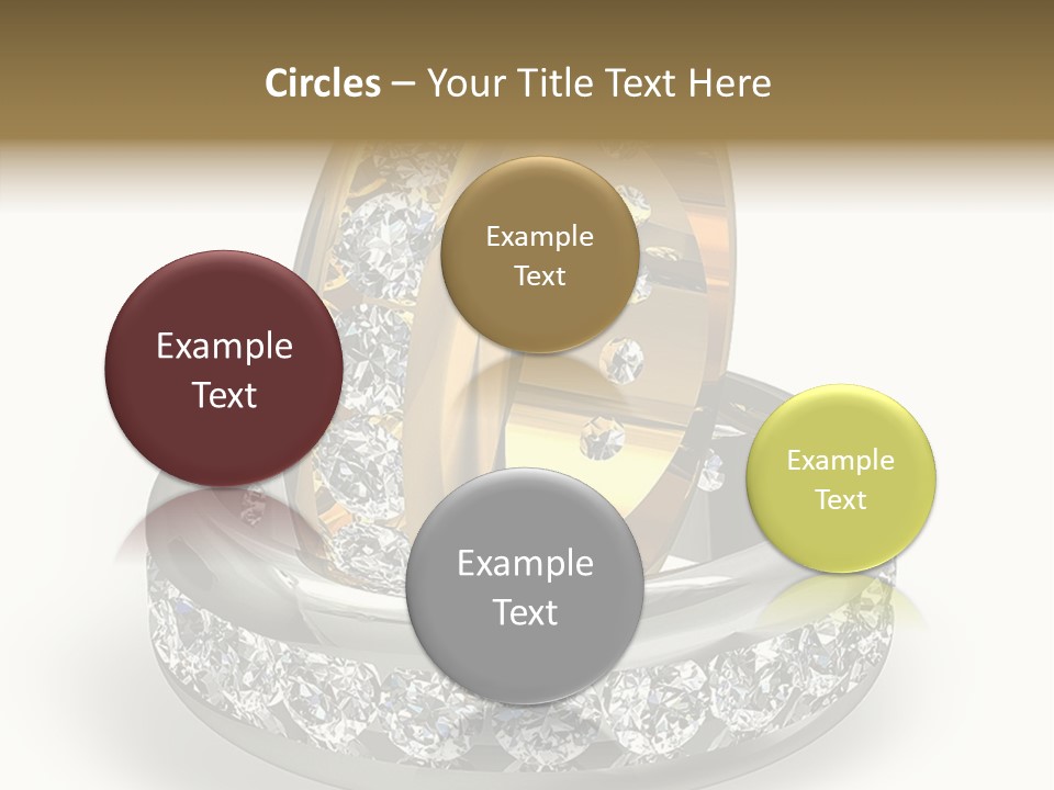 Diamond Wedding Rings On White PowerPoint Template