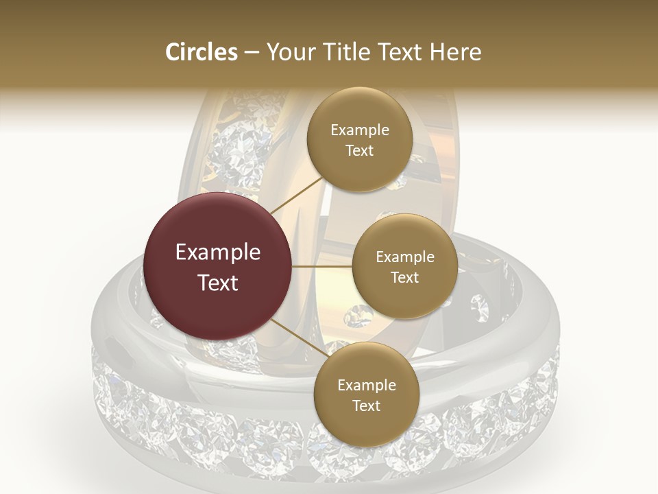 Diamond Wedding Rings On White PowerPoint Template