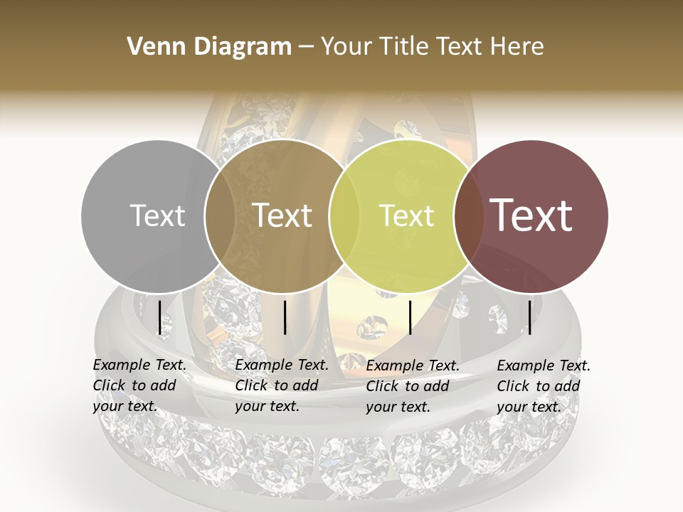 Diamond Wedding Rings On White PowerPoint Template