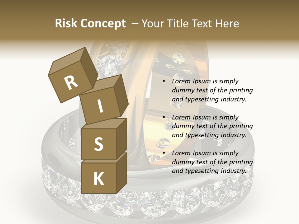 Diamond Wedding Rings On White PowerPoint Template