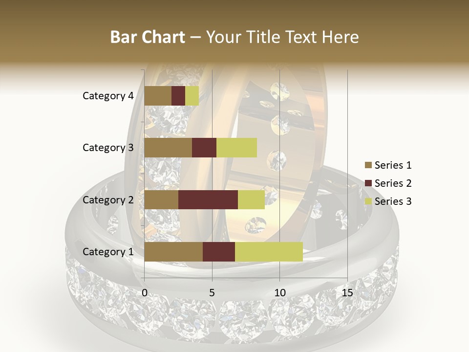 Diamond Wedding Rings On White PowerPoint Template