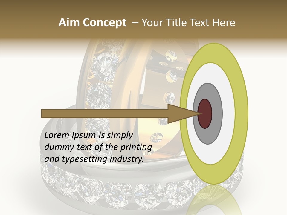 Diamond Wedding Rings On White PowerPoint Template