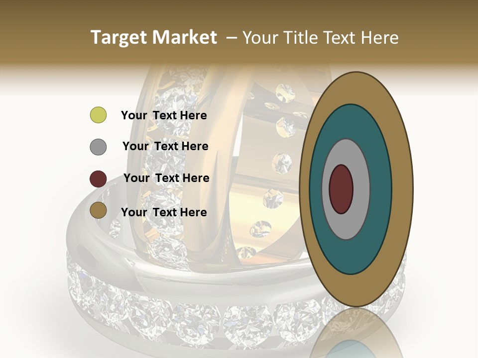 Diamond Wedding Rings On White PowerPoint Template