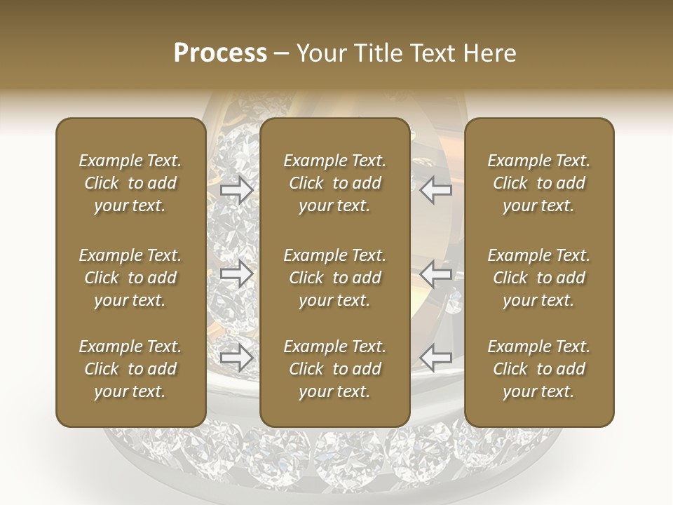 Diamond Wedding Rings On White PowerPoint Template