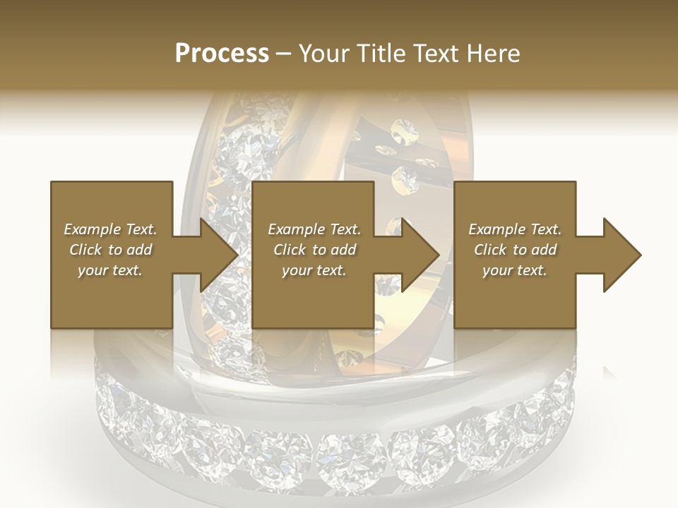Diamond Wedding Rings On White PowerPoint Template