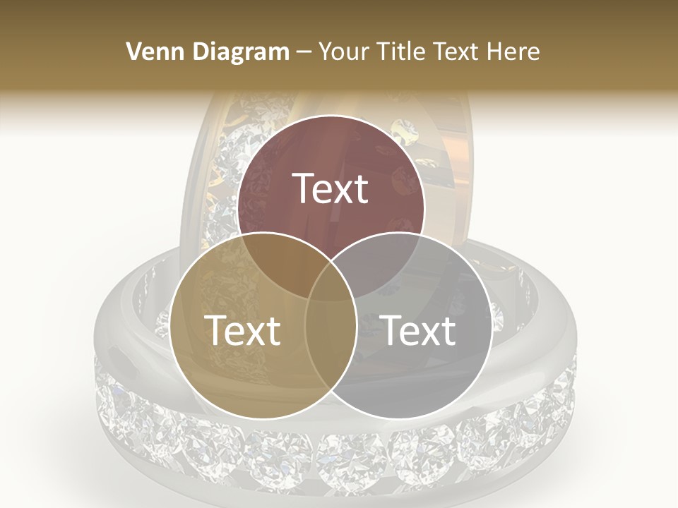 Diamond Wedding Rings On White PowerPoint Template
