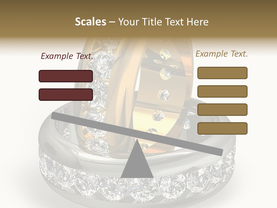 Diamond Wedding Rings On White PowerPoint Template