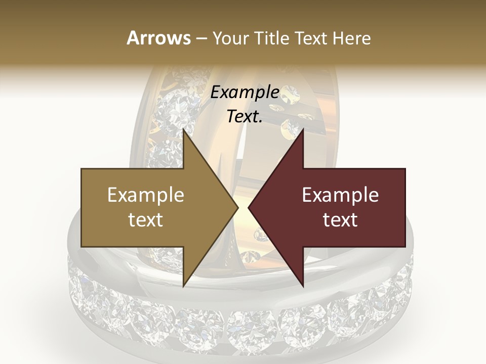 Diamond Wedding Rings On White PowerPoint Template