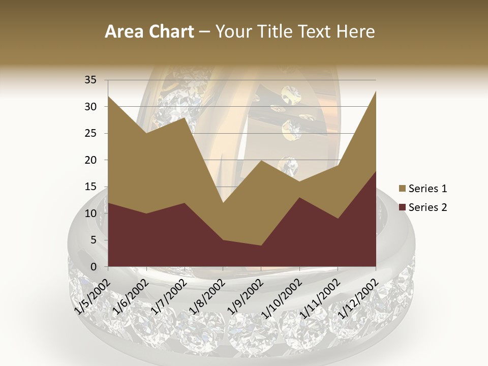 Diamond Wedding Rings On White PowerPoint Template