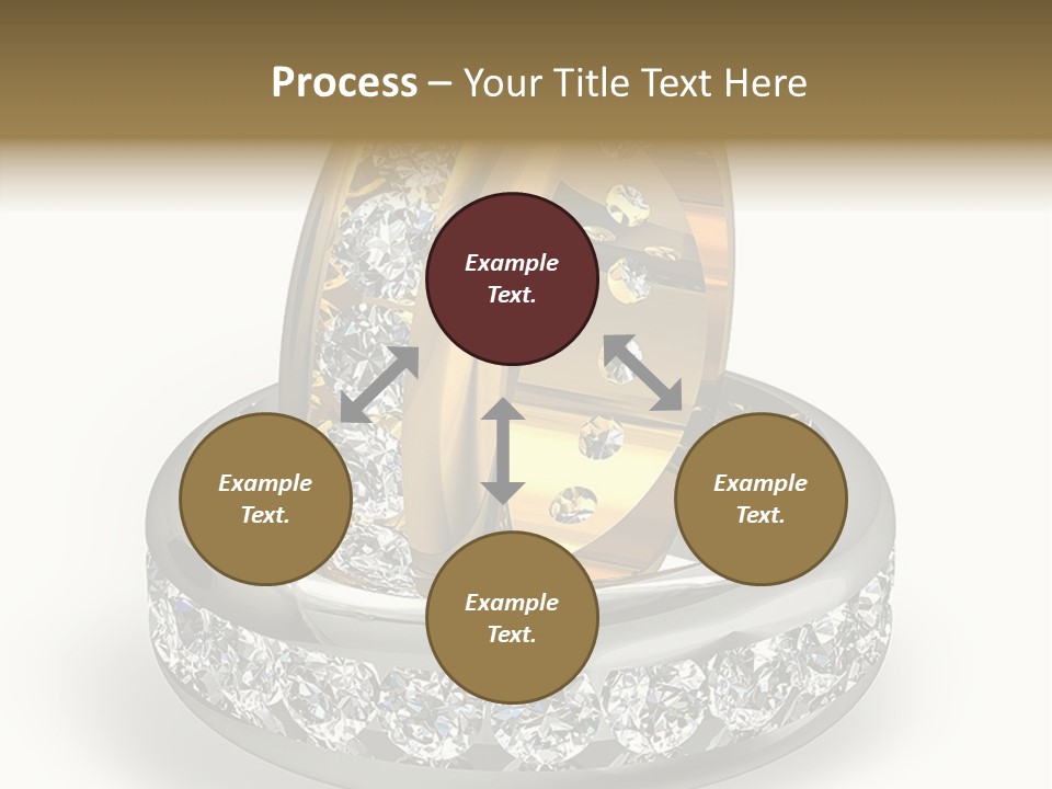 Diamond Wedding Rings On White PowerPoint Template
