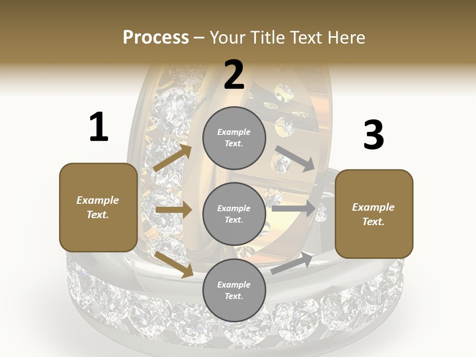 Diamond Wedding Rings On White PowerPoint Template